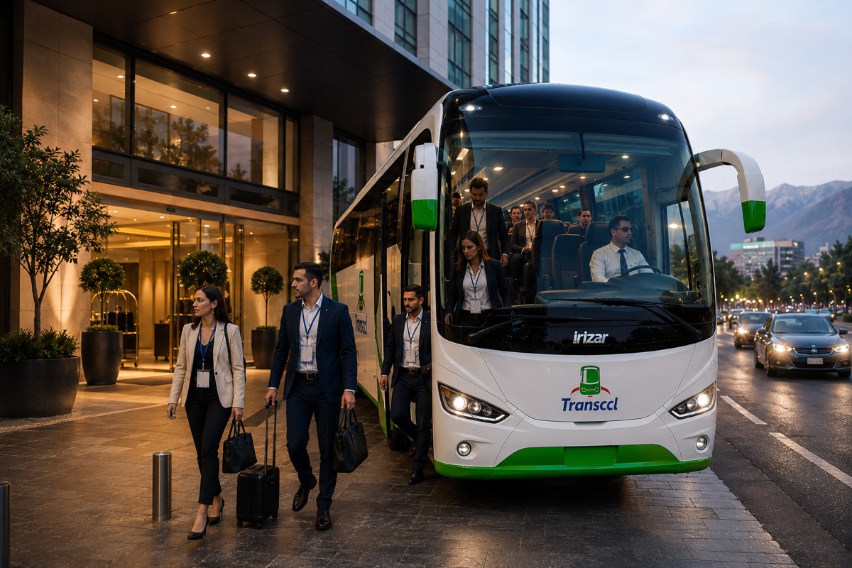 Bus Transccl en traslado a evento corporativo en hotel